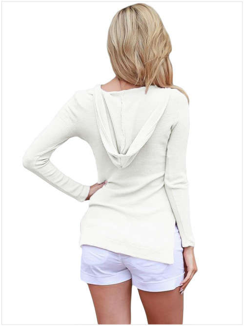 !!! NEW ARRIVAL !!! Casual Ladies` White Hoodie Top In Size S