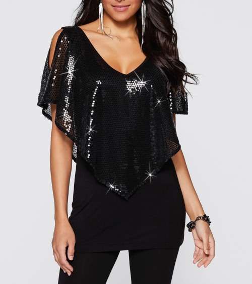 Black sequin top in size 32
