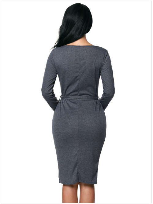 Grey Long Sleeve Elegant Dress in size M,L