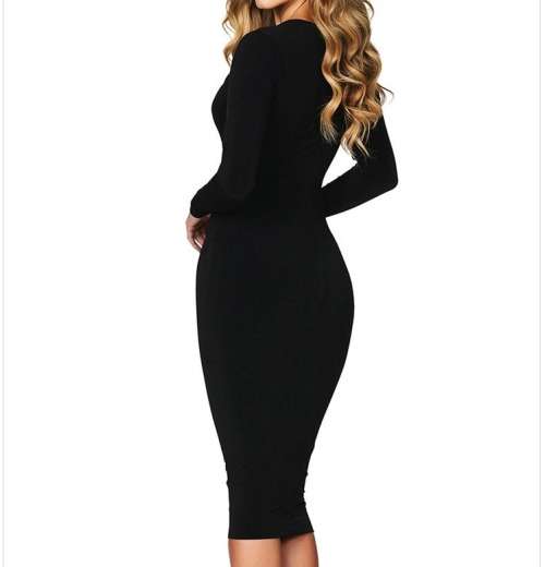 ELEGANT Long sleeves black dress in size S to L