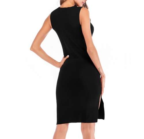 Slash Black Dress