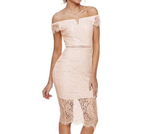 Cream white sheath knee length dress