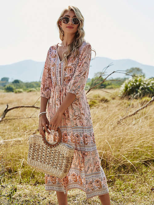 Allover Floral Print Surplice V neck Dress in size XL