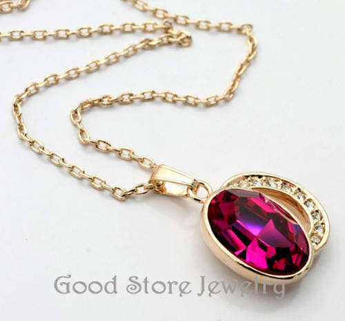 DAZZLING PURPLE SWAROVSKI PENDANT on chain