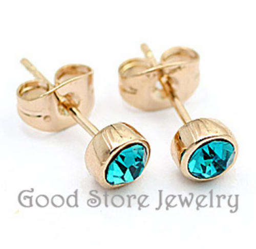 BEAUTIFUL 18KGP PERIDOT SWAROVSKI EARRING