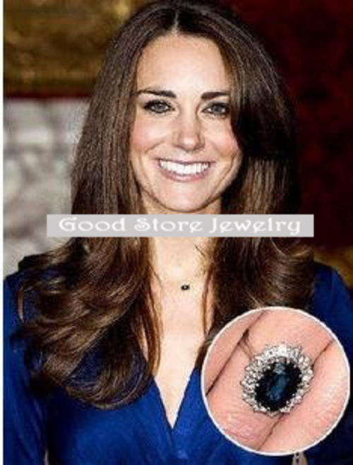 Valentine THE ROYAL RING" Kate Middleton Inspired - Sapphire CZ Engagement Ring**size 6