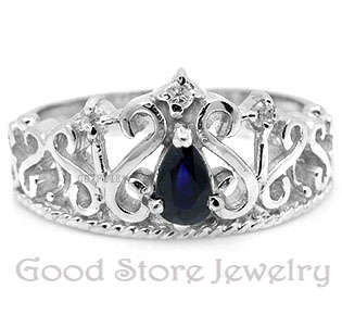 BRAND NEW STERLING SIVER CROWN SAPPHIRE RING STAMPED 925
