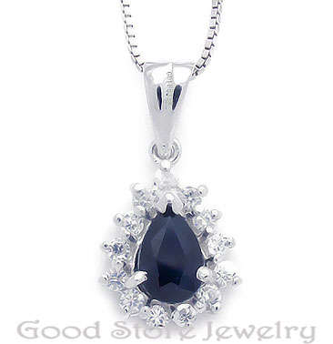 BRAND NEW STRIKING NATURAL SAPPHIRE PENDANT IN 925 STERLING SIVER