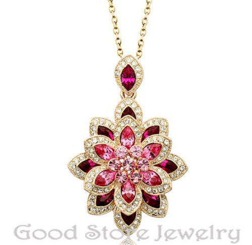 !!! AMAZING!!! GORGEOUS SWAROVSKI NECKLACE IN 18K GOLD CLAD