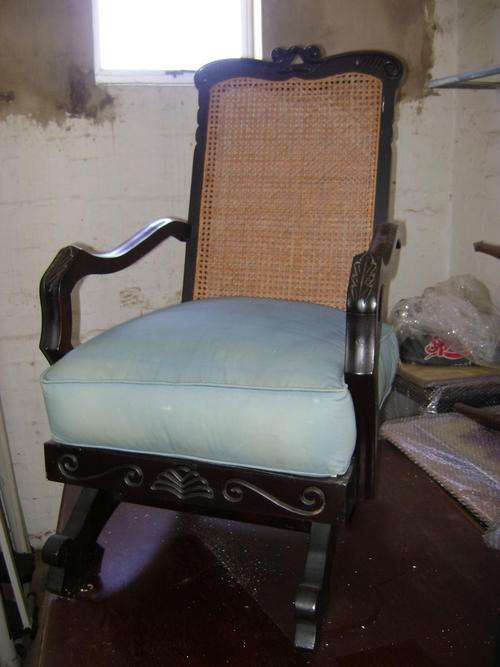 ANTIQUE IMBUIA ROCKING CHAIR