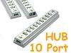 10 Ports USB 2.0 HUB with AC Power Adapter and usb adapter