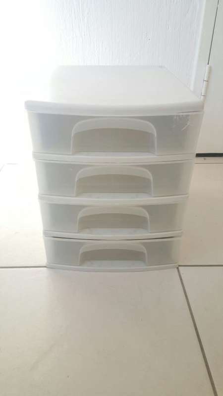 Grey and Clear Plastic Stationary Drawers