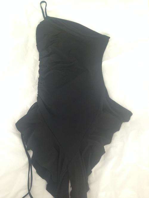Ladies 1 Shoulder Black Evening Shirt Size 30