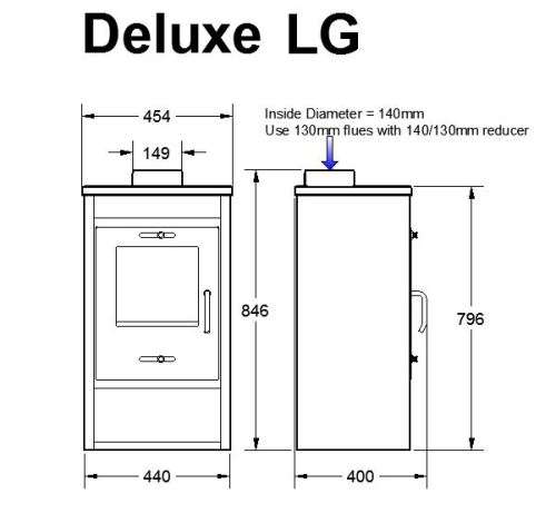 Hydrofire Deluxe LG  9-13Kw Closed, wood burning Fireplace