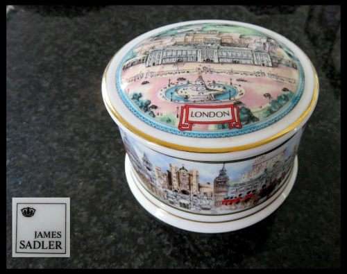 London Themed James Sadler Porcelain Trinket Vessel
