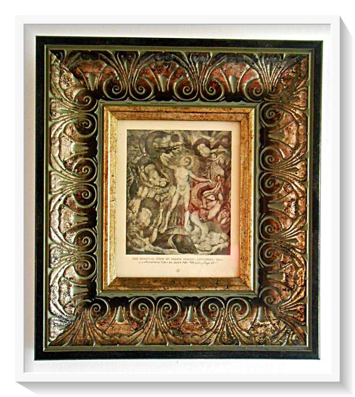 Antiquarian Print: `Nelson Guiding Leviathan` by WILLIAM BLAKE - 94 Year Old Plate (1930) - Framed*