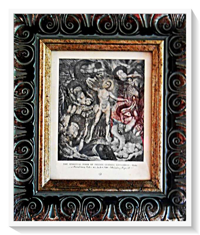 Antiquarian Print: `Nelson Guiding Leviathan` by WILLIAM BLAKE - 94 Year Old Plate (1930) - Framed*