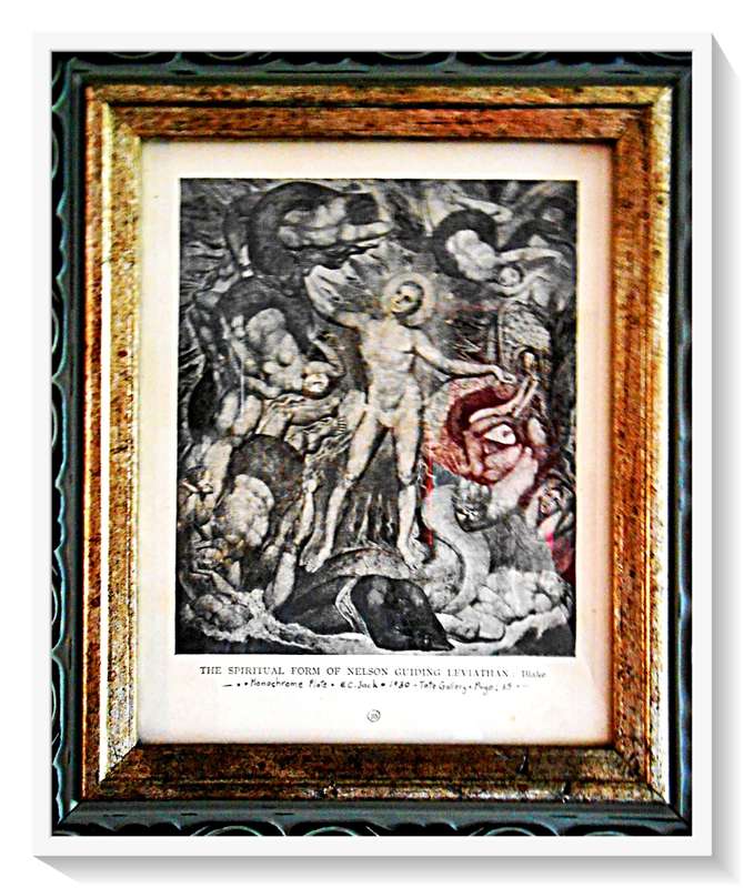 Antiquarian Print: `Nelson Guiding Leviathan` by WILLIAM BLAKE - 94 Year Old Plate (1930) - Framed*