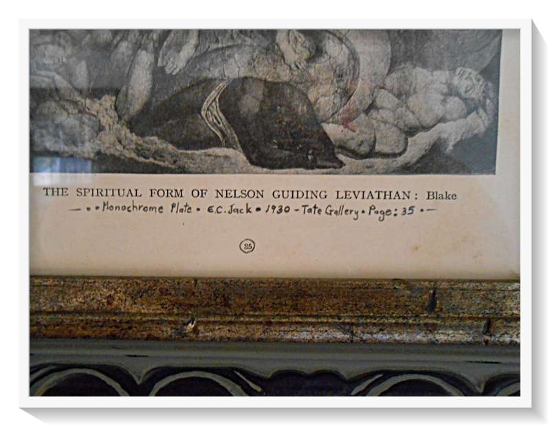 Antiquarian Print: `Nelson Guiding Leviathan` by WILLIAM BLAKE - 94 Year Old Plate (1930) - Framed*