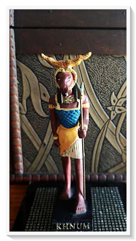Khnum Egyptian God Figurine - Solid Hand-Painted Resin Cast - Vintage Collectable*