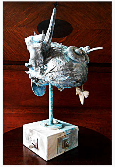 Deadly Decorum: 'Baltic Sea Nymph' - Resin & Ceramic and Coral - by Surrealist Fine Artist Ras Steyn