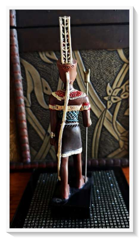 AMON Egyptian God Figurine made of Solid Resin Hand-Painted - Vintage Collectable with Box*