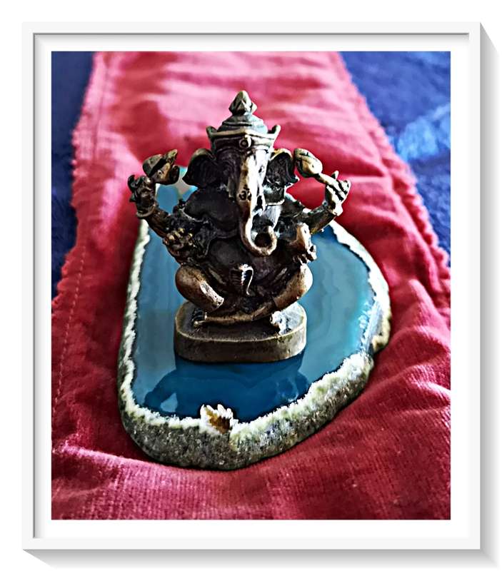 Meticulously Detailed Solid Brass Miniature Oriental Ganeisha Figurine for Display