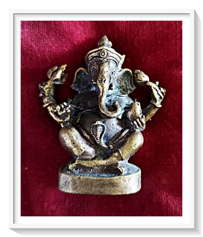 Meticulously Detailed Solid Brass Miniature Oriental Ganeisha Figurine for Display