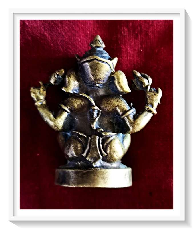 Meticulously Detailed Solid Brass Miniature Oriental Ganeisha Figurine for Display
