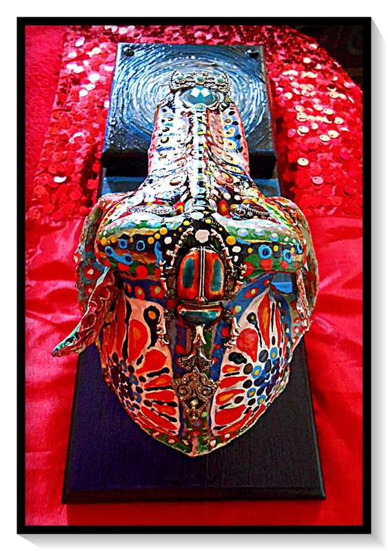 DEADLY DECORUM presents:  Skullectric Blue Harlequinoid (Ornamental Decor Piece) by Ras Steyn [MFA]
