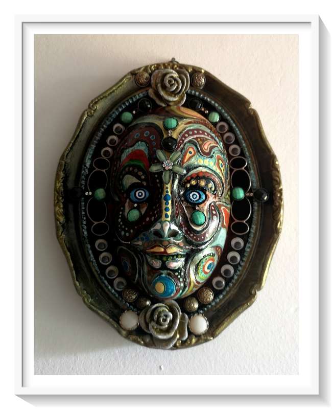 DEADLY DECORUM Presents: Arkham Arlecchino Mixed Medium Mask by SA Artist Ras Steyn [MFA]