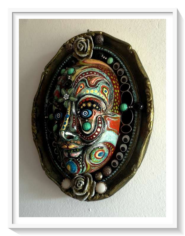 DEADLY DECORUM Presents: Arkham Arlecchino Mixed Medium Mask by SA Artist Ras Steyn [MFA]