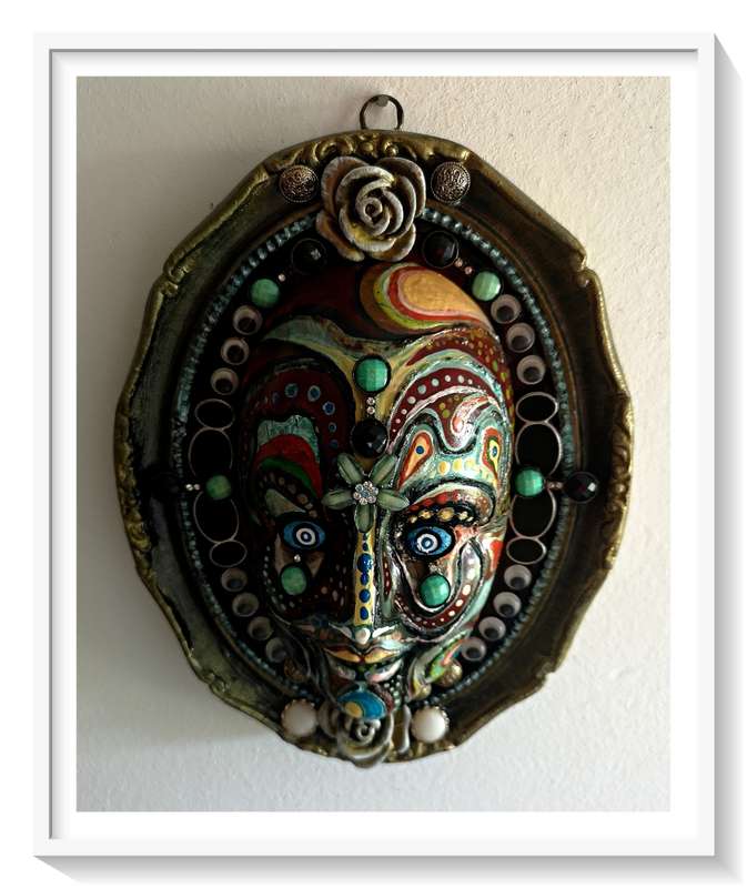DEADLY DECORUM Presents: Arkham Arlecchino Mixed Medium Mask by SA Artist Ras Steyn [MFA]