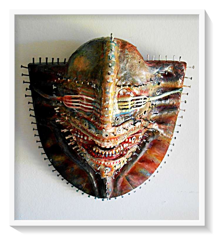 DEADLY DECORUM presents: The Mysterian Mask DIMENSIONS: 400MM X 320MM X 120MM by Ras Steyn***