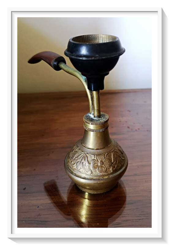 A Yesteryear Restored Vintage Brass and Black Bakelite Opium Pipe - A Very Charming Instrument*