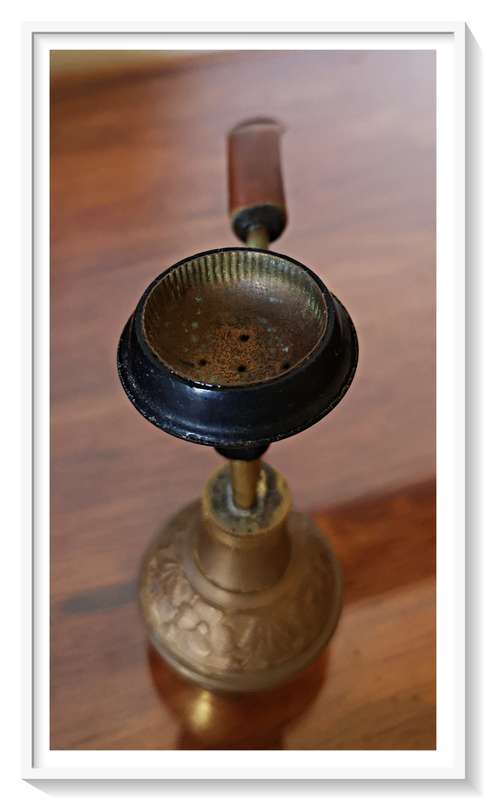 A Yesteryear Restored Vintage Brass and Black Bakelite Opium Pipe - A Very Charming Instrument*
