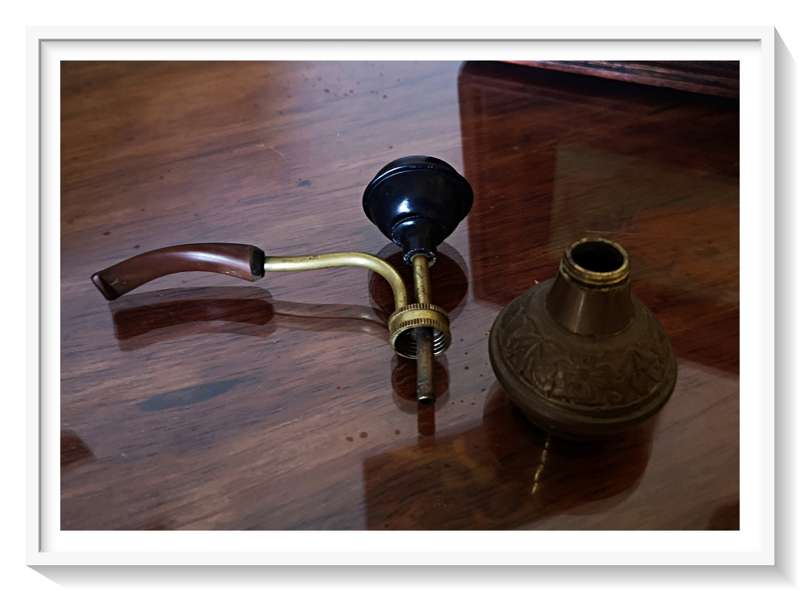 A Yesteryear Restored Vintage Brass and Black Bakelite Opium Pipe - A Very Charming Instrument*