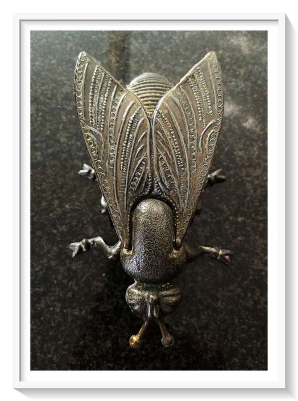 A Fairly Large Retro Brass Ashtray Shaped like a Fly - Circa 1960s - Condition: Good
