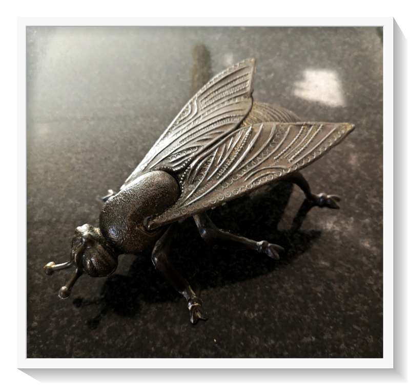 A Fairly Large Retro Brass Ashtray Shaped like a Fly - Circa 1960s - Condition: Good