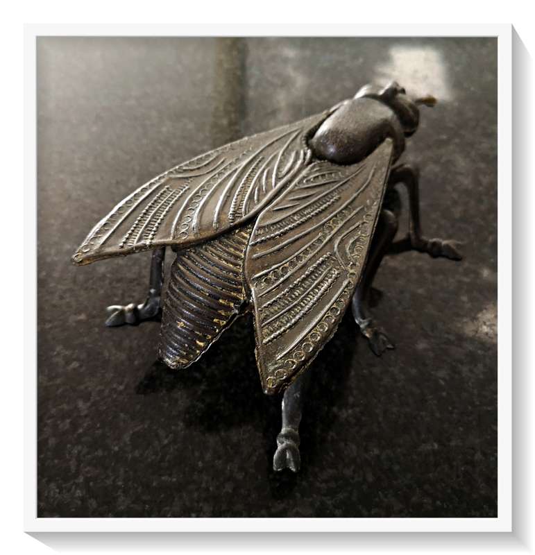 A Fairly Large Retro Brass Ashtray Shaped like a Fly - Circa 1960s - Condition: Good
