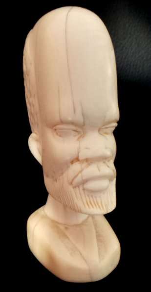 Old Portrait Sculpture of an African Tribesman -  Solid Ivory Ornament - See image.