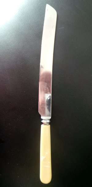 Large Bread Knife - Sheffield England Blade - Bone Handle*
