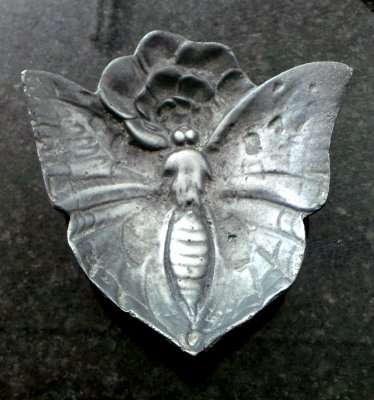 Rare Art Nouveau Ashtray-Styled Butterfly [Soft Metal Item] - Very Scarce***