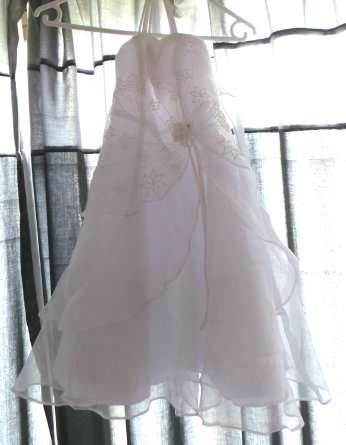 Pretty Little White Flower Girl Dress [6 to 7 years of age] - White***