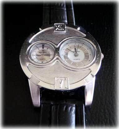 As new Chunky DUAL FACE Silver & Black Contemporary Masculine Design Watch [IWO]
