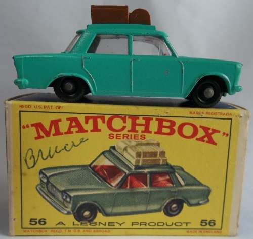 MATCHBOX Lesney 1-75 Series Regular Wheels #56 FIAT BOXED 1968 MODEL Made in England Vintage