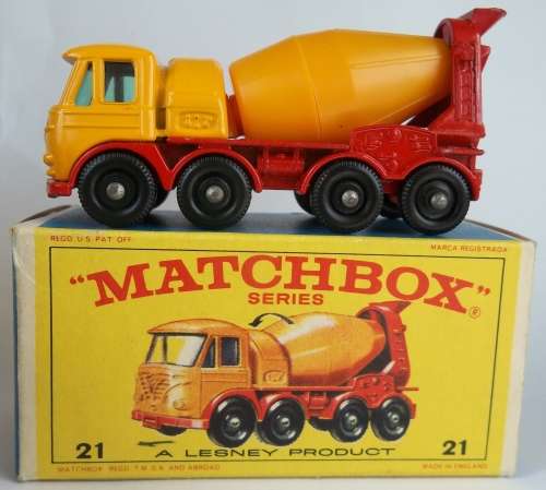 MATCHBOX Series Lesney Regular Wheels #21 Foden Concrete Truck BOXED England 1968 Vintage