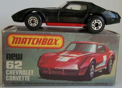 MATCHBOX Lesney Superfast #62 Chevrolet Corvette 1979 Made in England Car BOXED RED BASE VARIATION