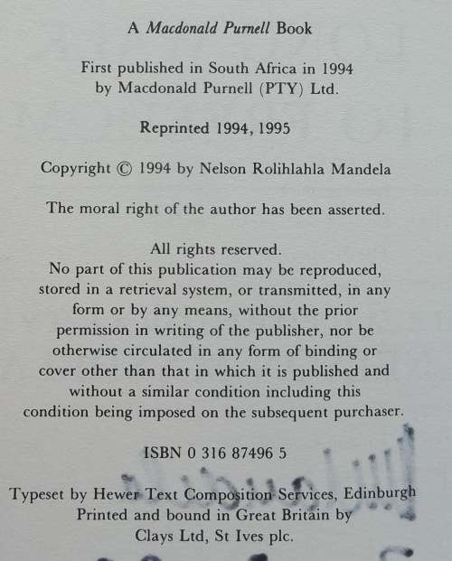 Nelson Mandela Authentic Hand Signed AUTOGRAPH SIGNATURE BOOK LONG WALK PRESIDENT