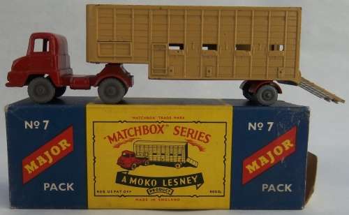 Matchbox Lesney Regular Wheels #7 Cattle truck Boxed Made in England Die Cast Model
